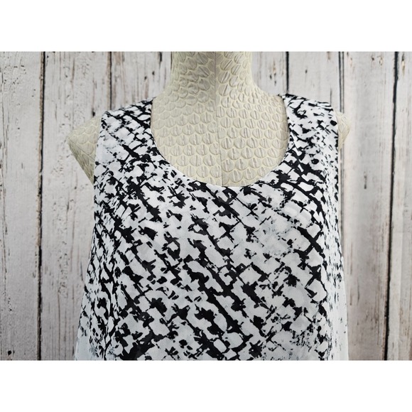 Women's Large Pippa Blair Open Back Sheer Tunic Length Blouse Tank Shirt‎ Top - Picture 2 of 8